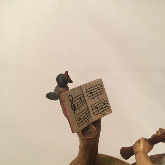 Vintage Wooden  Girl Playing Flute - Picture 7 of 11